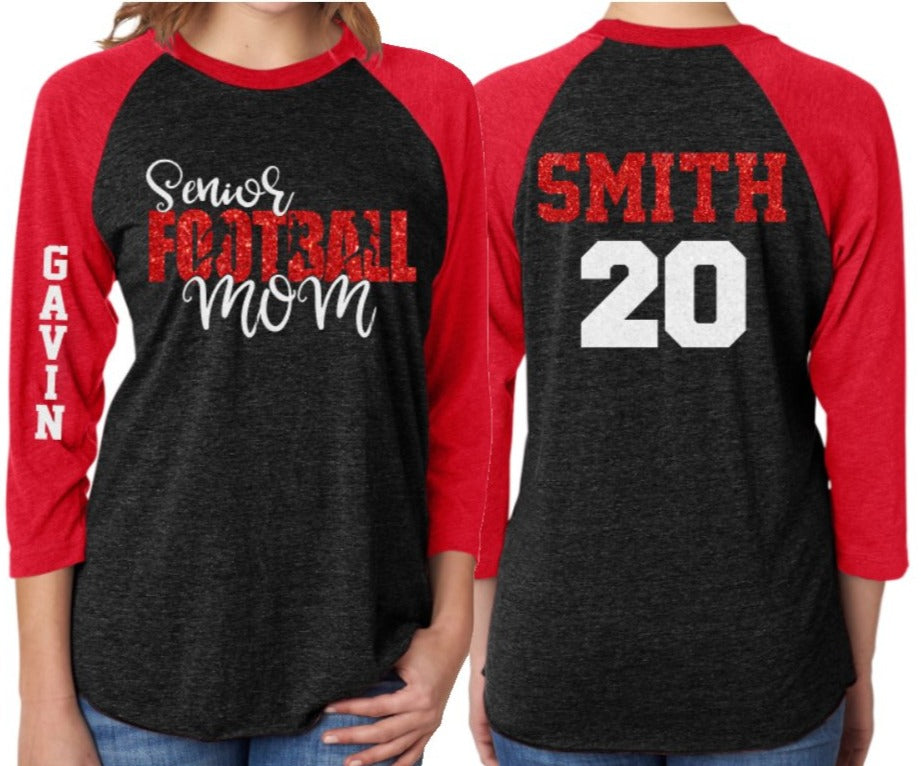 : Football Girlfriend Senior 2024 Class of 24 Football Raglan  Baseball Tee : Clothing, Shoes & Jewelry