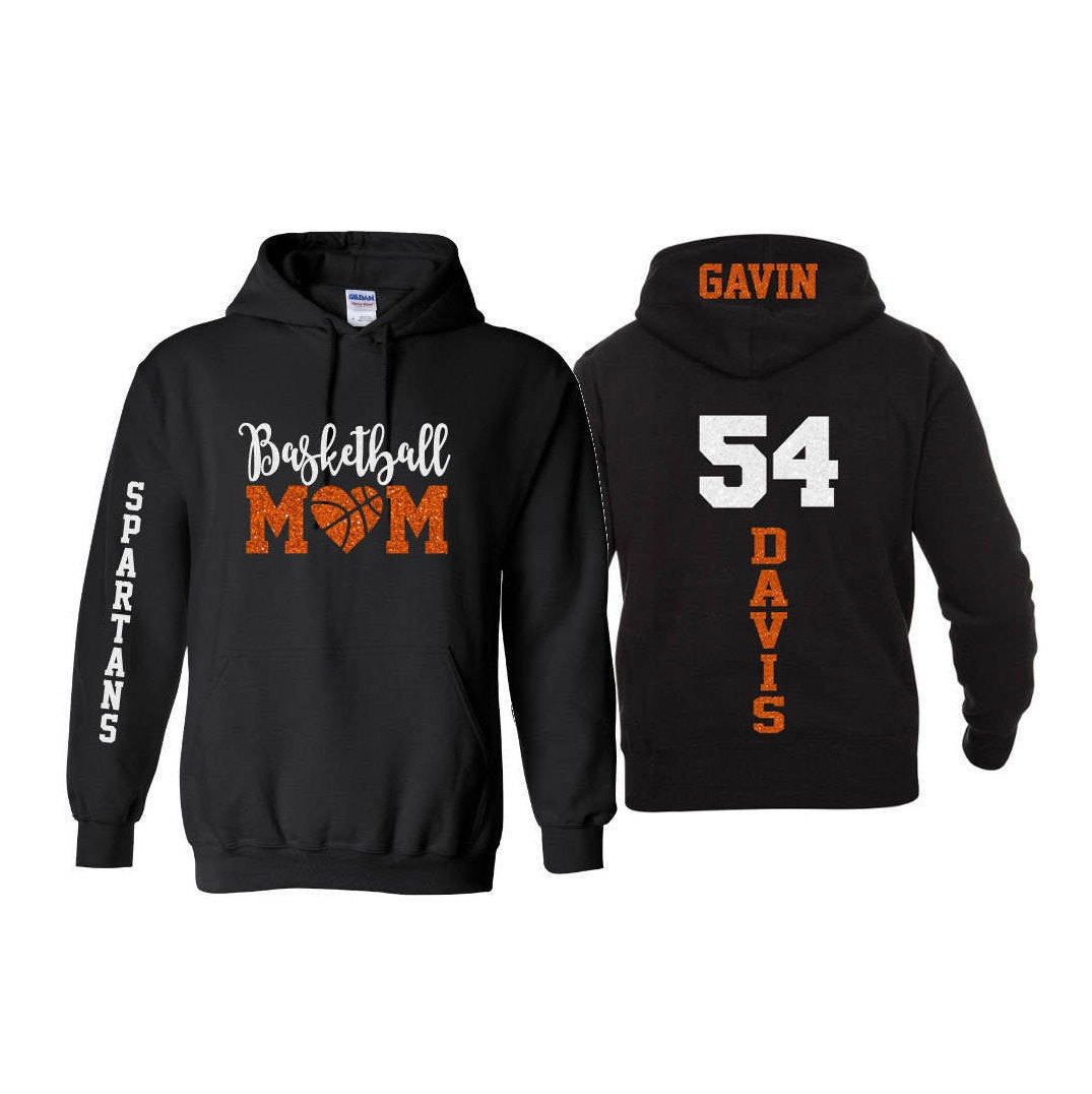 Glitter Basketball Hoodie | Basketball Heart | Customize with your Team &  Colors | Adult or Youth Sizes