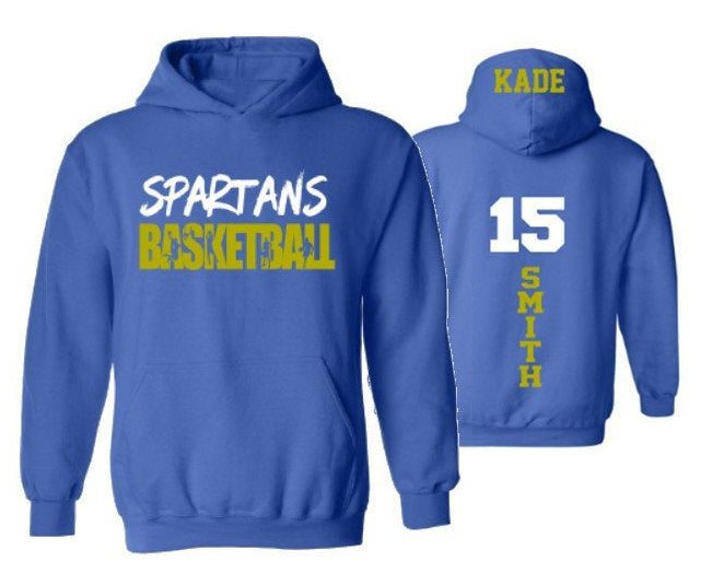 Basketball Hoodie With Lace up Front and Team or Player Name 