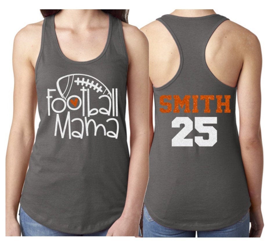 Glitter Football Mama Tank Top, Glitter Football Shirt