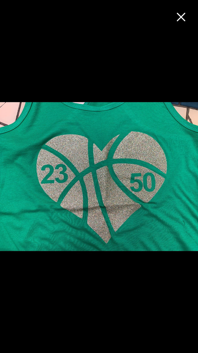 Glitter Basketball Heart Shirt, Basketball Tshirts