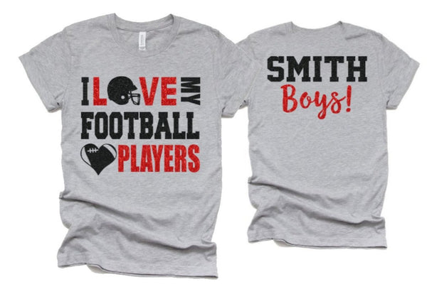 GavinsAllye Glitter Football Shirt | Football Mom Shirts | I'll Always Be Your Biggest Fan | Football Spirit Wear | Bella Canvas T Shirt | Customize