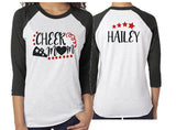 Glitter Cheer Mom Shirt |Cheer Shirt | Cheer Bling | Cheer Spirit Wear | 3/4 Sleeve Raglan | Customize with your Team & Colors