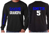 Glitter Soccer Grandpa Shirt | Soccer Long Sleeve Shirt | Customize your team & colors